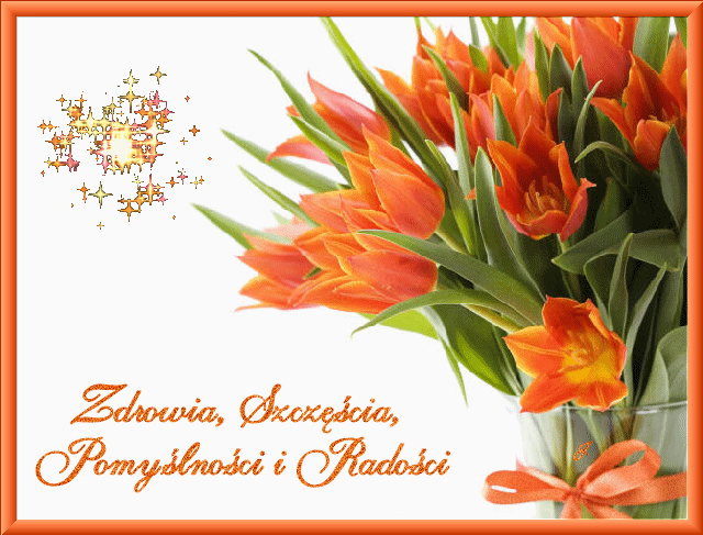 3 IMIENINY I UDODZINY - imieniny tulipany pomaranczoweszczescia-pomyslnosci-200-02.gif